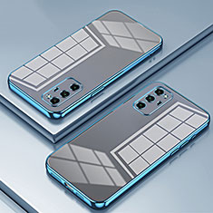 Custodia Silicone Trasparente Ultra Sottile Cover Morbida SY1 per Huawei Honor V30 Pro 5G Blu
