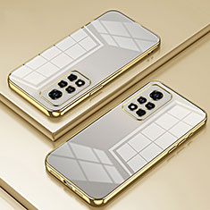Custodia Silicone Trasparente Ultra Sottile Cover Morbida SY1 per Huawei Honor V40 5G Oro