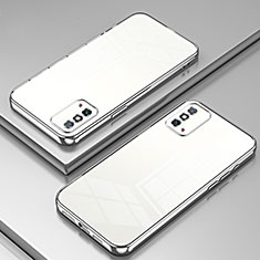 Custodia Silicone Trasparente Ultra Sottile Cover Morbida SY1 per Huawei Honor X10 Max 5G Argento