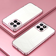 Custodia Silicone Trasparente Ultra Sottile Cover Morbida SY1 per Huawei Honor X6a Oro Rosa