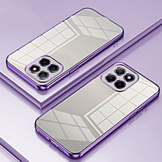 Custodia Silicone Trasparente Ultra Sottile Cover Morbida SY1 per Huawei Honor X6a Viola