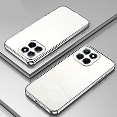 Custodia Silicone Trasparente Ultra Sottile Cover Morbida SY1 per Huawei Honor X8 5G Argento