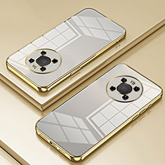 Custodia Silicone Trasparente Ultra Sottile Cover Morbida SY1 per Huawei Mate 40 Oro