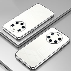 Custodia Silicone Trasparente Ultra Sottile Cover Morbida SY1 per Huawei Mate 40 RS Argento