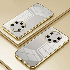Custodia Silicone Trasparente Ultra Sottile Cover Morbida SY1 per Huawei Mate 40 RS Oro