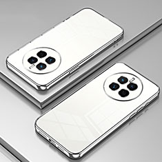 Custodia Silicone Trasparente Ultra Sottile Cover Morbida SY1 per Huawei Mate 50 Argento
