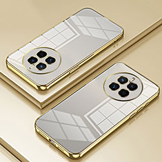 Custodia Silicone Trasparente Ultra Sottile Cover Morbida SY1 per Huawei Mate 50 Oro