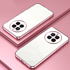 Custodia Silicone Trasparente Ultra Sottile Cover Morbida SY1 per Huawei Mate 50 Oro Rosa
