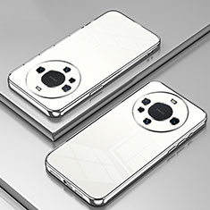Custodia Silicone Trasparente Ultra Sottile Cover Morbida SY1 per Huawei Mate 60 Pro Argento