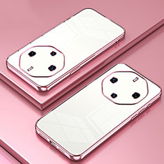 Custodia Silicone Trasparente Ultra Sottile Cover Morbida SY1 per Huawei Mate 60 RS Ultimate Oro Rosa