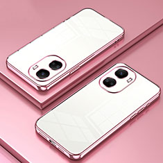 Custodia Silicone Trasparente Ultra Sottile Cover Morbida SY1 per Huawei Nova 10 SE Oro Rosa