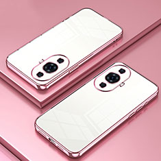 Custodia Silicone Trasparente Ultra Sottile Cover Morbida SY1 per Huawei Nova 11 Oro Rosa