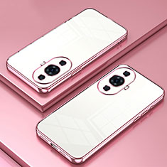 Custodia Silicone Trasparente Ultra Sottile Cover Morbida SY1 per Huawei Nova 11 Pro Oro Rosa
