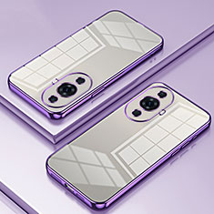 Custodia Silicone Trasparente Ultra Sottile Cover Morbida SY1 per Huawei Nova 11 Pro Viola