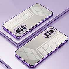Custodia Silicone Trasparente Ultra Sottile Cover Morbida SY1 per Huawei Nova 8 5G Viola