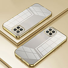 Custodia Silicone Trasparente Ultra Sottile Cover Morbida SY1 per Huawei Nova 8 SE 4G Oro
