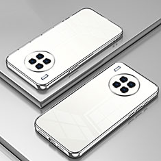 Custodia Silicone Trasparente Ultra Sottile Cover Morbida SY1 per Huawei Nova 8i Argento