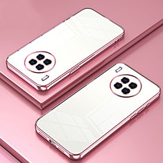 Custodia Silicone Trasparente Ultra Sottile Cover Morbida SY1 per Huawei Nova 8i Oro Rosa