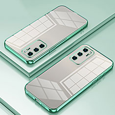 Custodia Silicone Trasparente Ultra Sottile Cover Morbida SY1 per Huawei P40 Verde