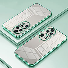 Custodia Silicone Trasparente Ultra Sottile Cover Morbida SY1 per Huawei P50 Pro Verde