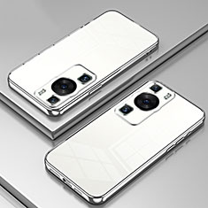 Custodia Silicone Trasparente Ultra Sottile Cover Morbida SY1 per Huawei P60 Argento
