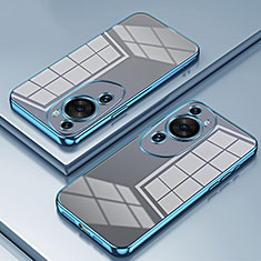 Custodia Silicone Trasparente Ultra Sottile Cover Morbida SY1 per Huawei P60 Art Blu
