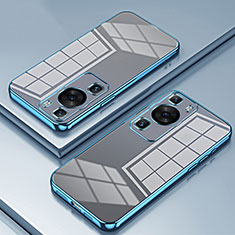Custodia Silicone Trasparente Ultra Sottile Cover Morbida SY1 per Huawei P60 Blu