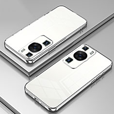 Custodia Silicone Trasparente Ultra Sottile Cover Morbida SY1 per Huawei P60 Pro Argento