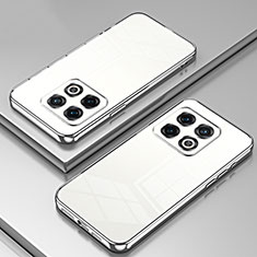Custodia Silicone Trasparente Ultra Sottile Cover Morbida SY1 per OnePlus 10 Pro 5G Argento