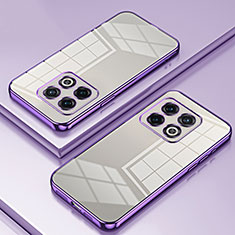 Custodia Silicone Trasparente Ultra Sottile Cover Morbida SY1 per OnePlus 10 Pro 5G Viola