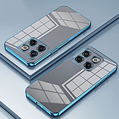 Custodia Silicone Trasparente Ultra Sottile Cover Morbida SY1 per OnePlus 10T 5G Blu
