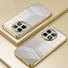 Custodia Silicone Trasparente Ultra Sottile Cover Morbida SY1 per OnePlus 11 5G Oro