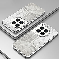 Custodia Silicone Trasparente Ultra Sottile Cover Morbida SY1 per OnePlus 12 5G Argento
