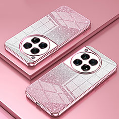 Custodia Silicone Trasparente Ultra Sottile Cover Morbida SY1 per OnePlus 12 5G Oro Rosa