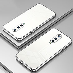 Custodia Silicone Trasparente Ultra Sottile Cover Morbida SY1 per OnePlus 8 Argento