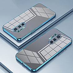 Custodia Silicone Trasparente Ultra Sottile Cover Morbida SY1 per OnePlus 8 Pro Blu