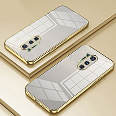 Custodia Silicone Trasparente Ultra Sottile Cover Morbida SY1 per OnePlus 8 Pro Oro