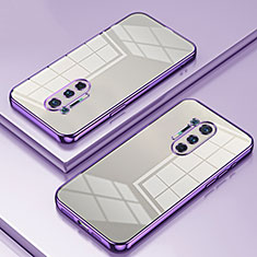 Custodia Silicone Trasparente Ultra Sottile Cover Morbida SY1 per OnePlus 8 Pro Viola