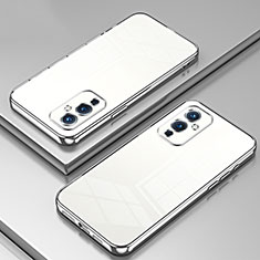 Custodia Silicone Trasparente Ultra Sottile Cover Morbida SY1 per OnePlus 9 5G Argento