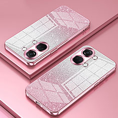 Custodia Silicone Trasparente Ultra Sottile Cover Morbida SY1 per OnePlus Ace 2V 5G Oro Rosa