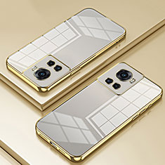Custodia Silicone Trasparente Ultra Sottile Cover Morbida SY1 per OnePlus Ace 5G Oro