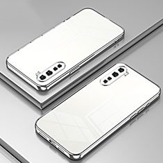 Custodia Silicone Trasparente Ultra Sottile Cover Morbida SY1 per OnePlus Nord Argento