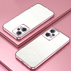 Custodia Silicone Trasparente Ultra Sottile Cover Morbida SY1 per OnePlus Nord CE 2 Lite 5G Oro Rosa