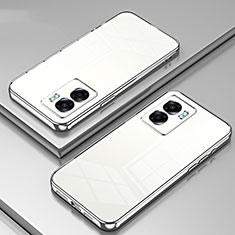 Custodia Silicone Trasparente Ultra Sottile Cover Morbida SY1 per OnePlus Nord N300 5G Argento