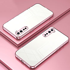 Custodia Silicone Trasparente Ultra Sottile Cover Morbida SY1 per OnePlus Nord Oro Rosa
