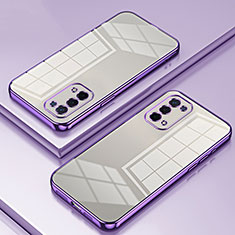 Custodia Silicone Trasparente Ultra Sottile Cover Morbida SY1 per Oppo A74 5G Viola