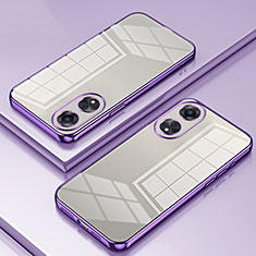 Custodia Silicone Trasparente Ultra Sottile Cover Morbida SY1 per Oppo A78 5G Viola