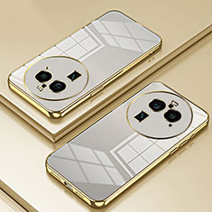 Custodia Silicone Trasparente Ultra Sottile Cover Morbida SY1 per Oppo Find X6 Pro 5G Oro
