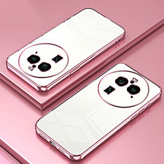 Custodia Silicone Trasparente Ultra Sottile Cover Morbida SY1 per Oppo Find X6 Pro 5G Oro Rosa
