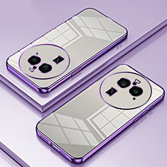 Custodia Silicone Trasparente Ultra Sottile Cover Morbida SY1 per Oppo Find X6 Pro 5G Viola